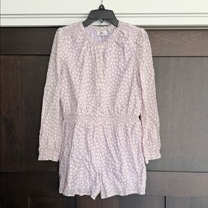 Vineyard Vines Girls Georgia Geo Long Sleeve Short Romper Lavender Medium 10/12